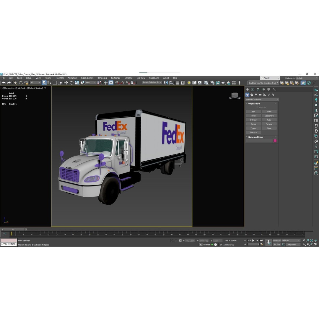 Freightliner M2 106 Box Truck 3D Model – Low Poly PBR Game Asset, FBX - View 55