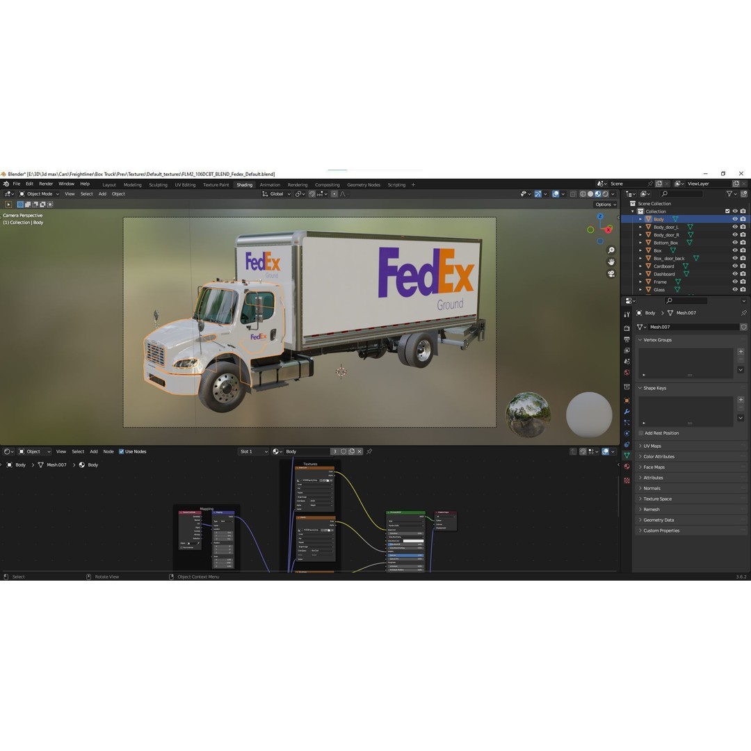 Freightliner M2 106 Box Truck 3D Model – Low Poly PBR Game Asset, FBX - View 56