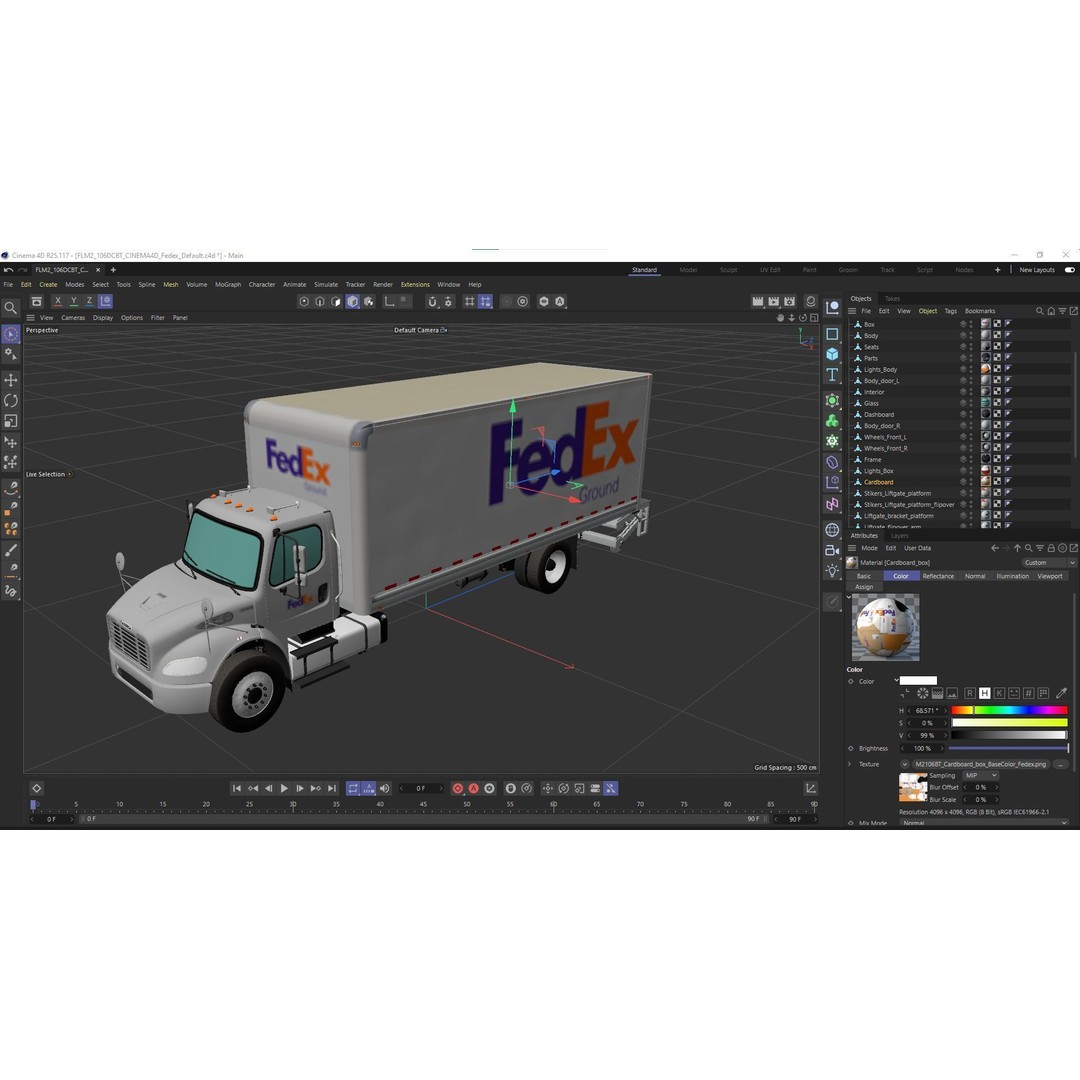 Freightliner M2 106 Box Truck 3D Model – Low Poly PBR Game Asset, FBX - View 57