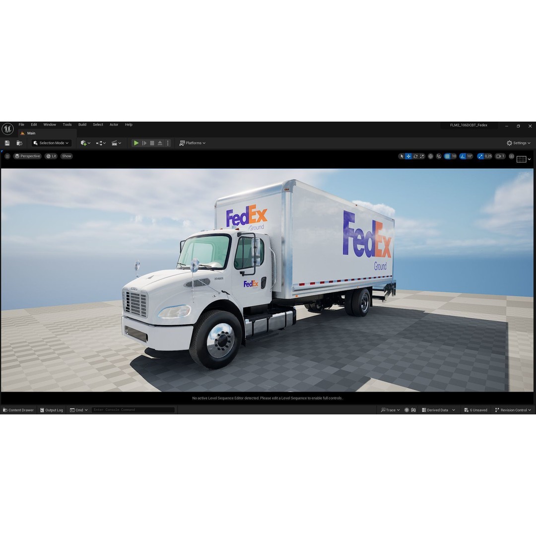 Freightliner M2 106 Box Truck 3D Model – Low Poly PBR Game Asset, FBX - View 58