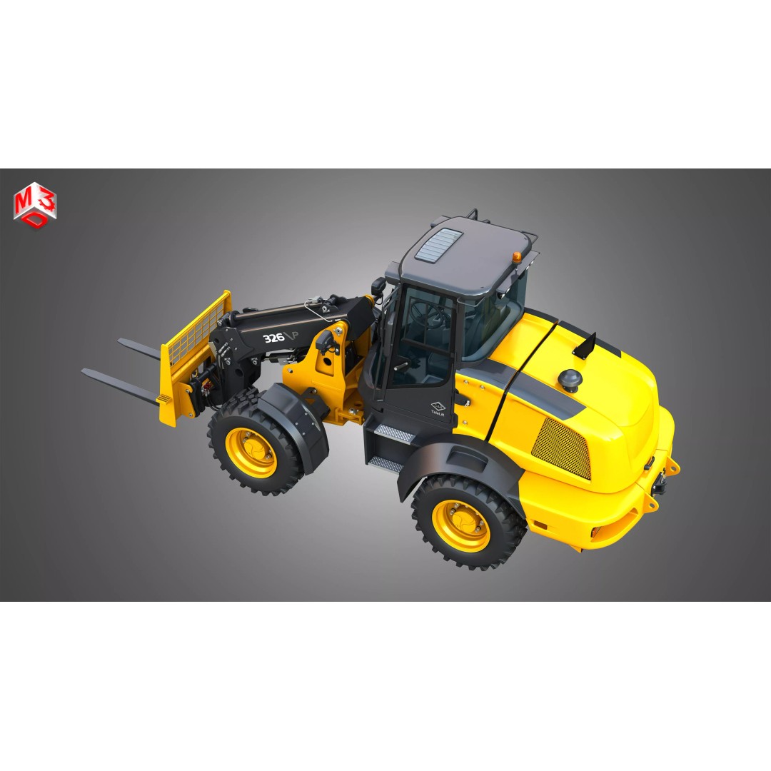 326 P-Tier Compact Wheel Loader 3D Model – High Poly PBR Asset, FBX