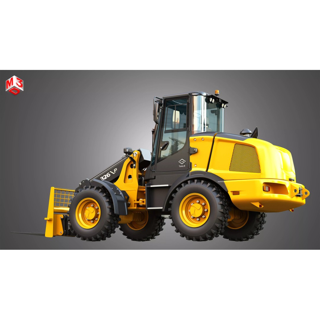 326 P-Tier Compact Wheel Loader 3D Model – High Poly PBR Asset, FBX - View 11