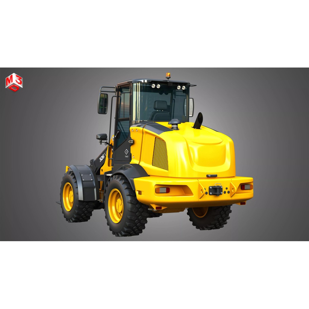 326 P-Tier Compact Wheel Loader 3D Model – High Poly PBR Asset, FBX - View 15