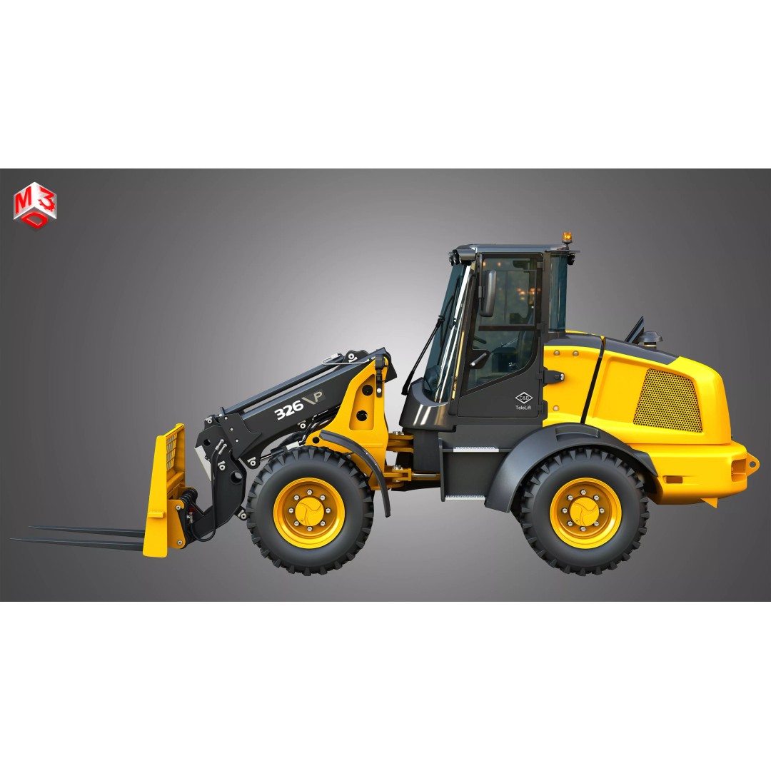 326 P-Tier Compact Wheel Loader 3D Model – High Poly PBR Asset, FBX - View 6