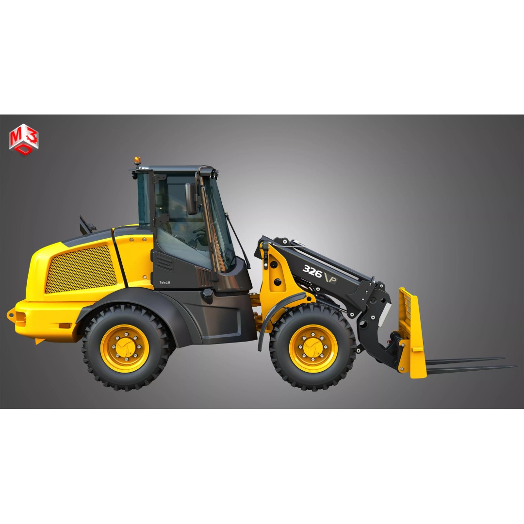 326 P-Tier Compact Wheel Loader 3D Model – High Poly PBR Asset, FBX - View 7
