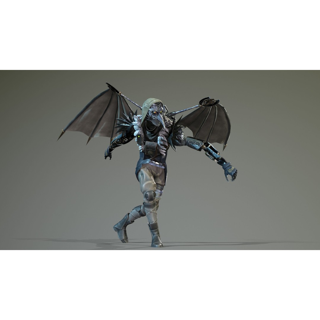 IndustrialMech03 3D Model – Low Poly Sci-Fi Character, Rigged, FBX - View 4