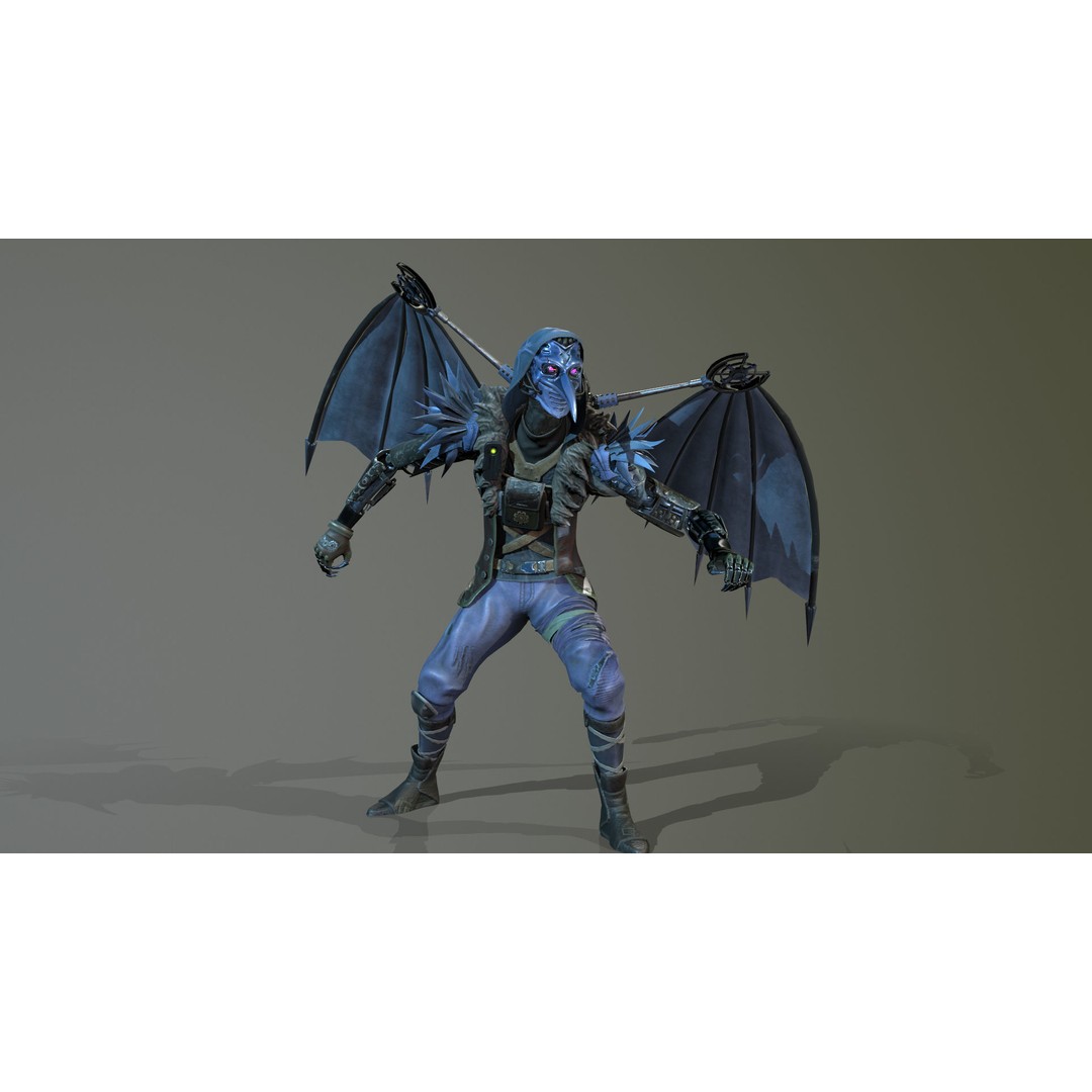 IndustrialMech03 3D Model – Low Poly Sci-Fi Character, Rigged, FBX - View 9