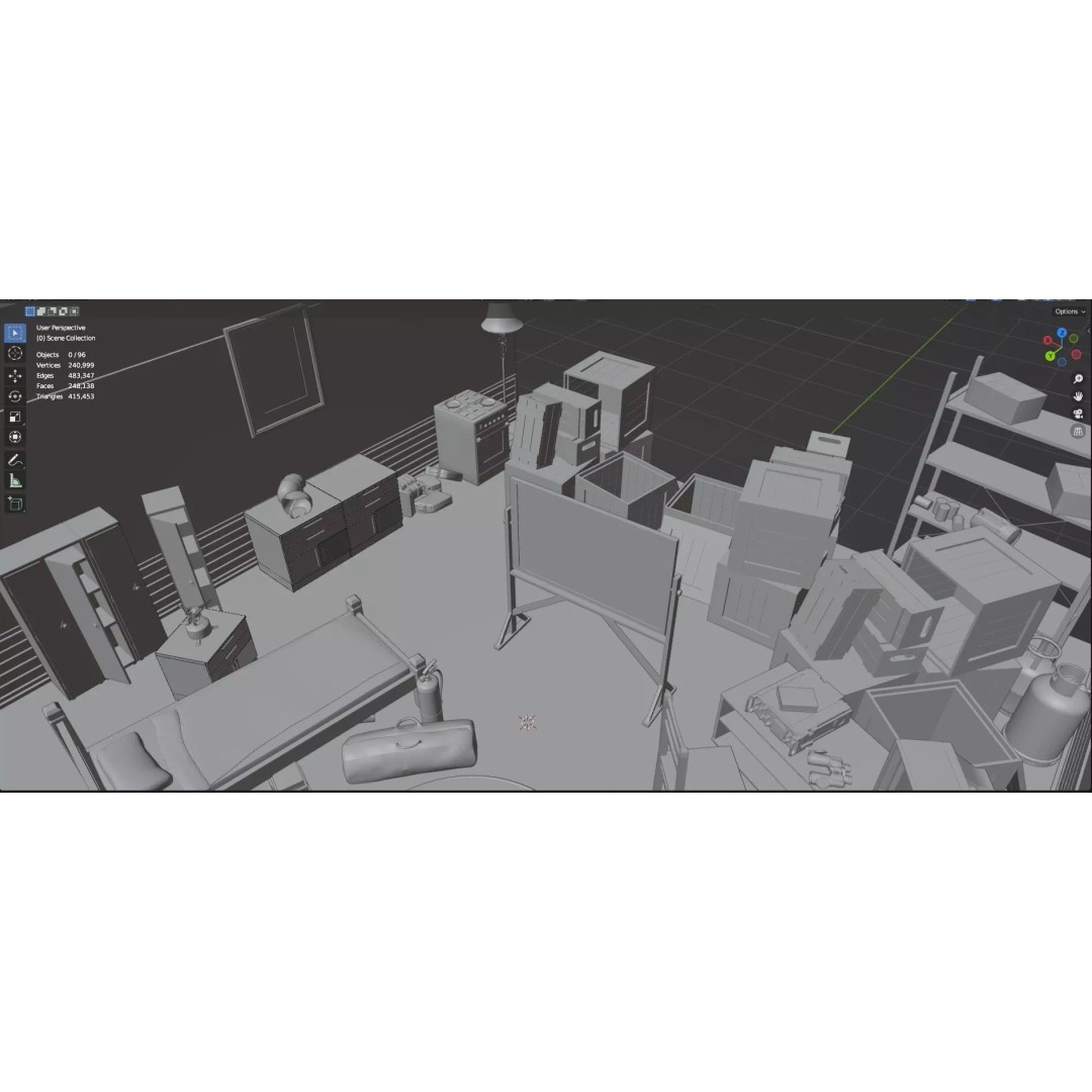 Survival Safe House 3D Model – Low Poly Untextured Game Asset, FBX