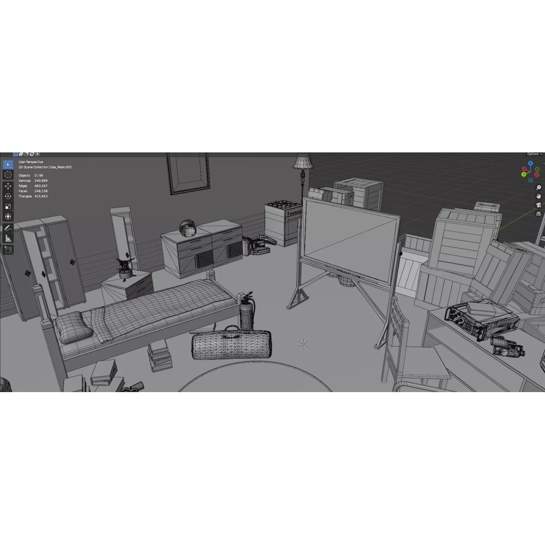 Survival Safe House 3D Model – Low Poly Untextured Game Asset, FBX - View 11