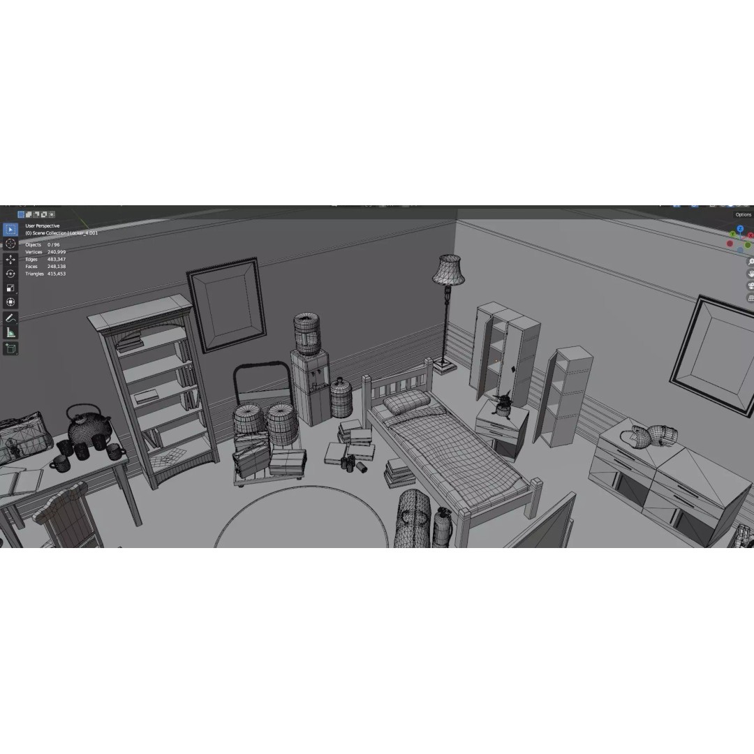 Survival Safe House 3D Model – Low Poly Untextured Game Asset, FBX - View 12