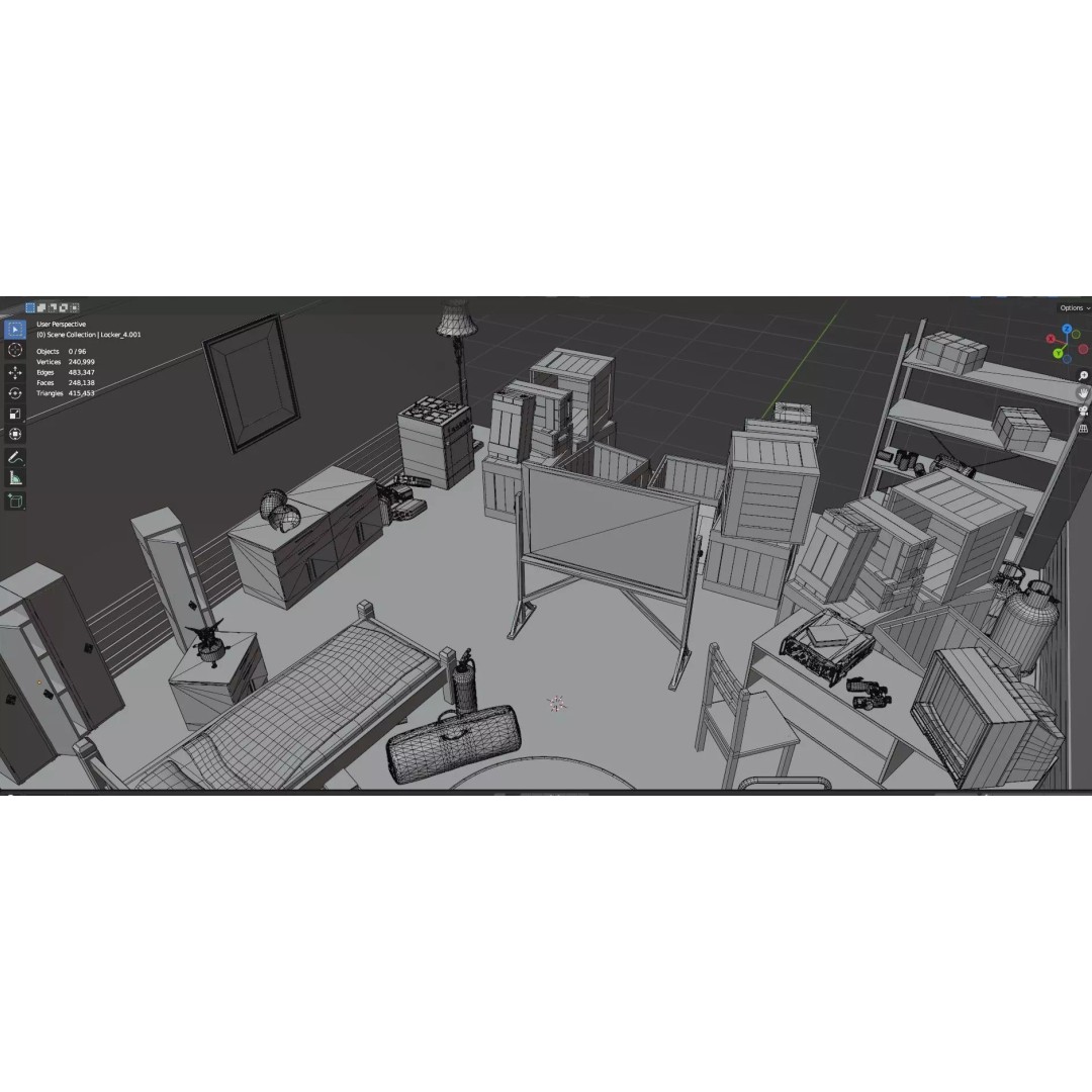 Survival Safe House 3D Model – Low Poly Untextured Game Asset, FBX - View 13