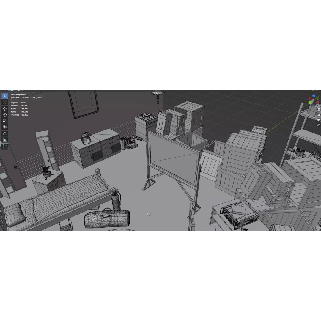 Survival Safe House 3D Model – Low Poly Untextured Game Asset, FBX - View 14