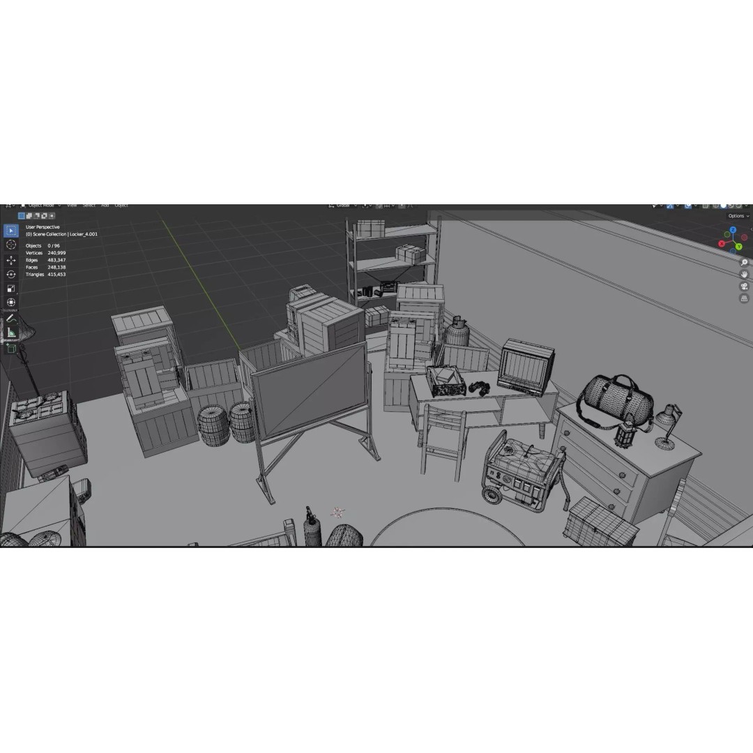 Survival Safe House 3D Model – Low Poly Untextured Game Asset, FBX - View 15