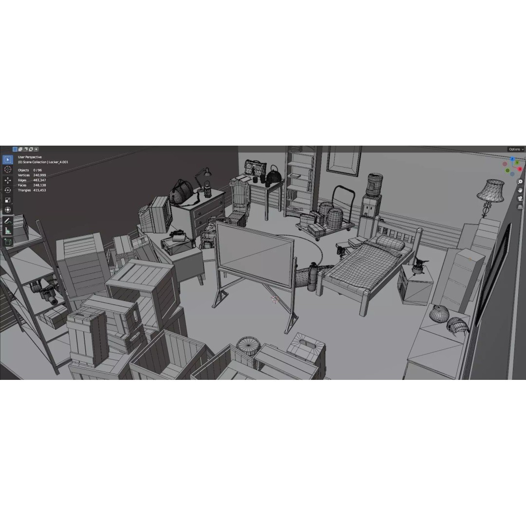 Survival Safe House 3D Model – Low Poly Untextured Game Asset, FBX - View 17