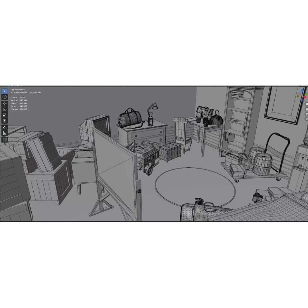 Survival Safe House 3D Model – Low Poly Untextured Game Asset, FBX - View 18