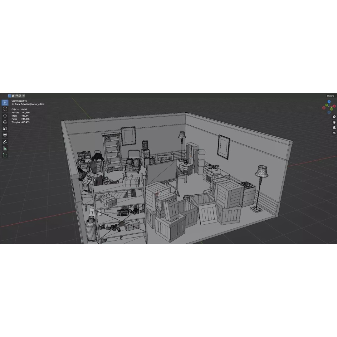 Survival Safe House 3D Model – Low Poly Untextured Game Asset, FBX - View 20