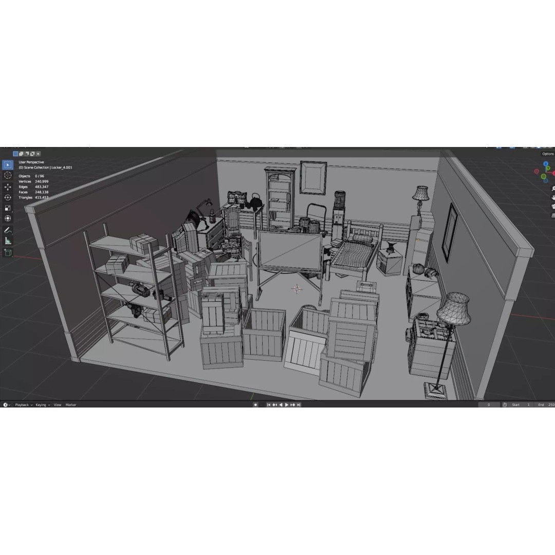 Survival Safe House 3D Model – Low Poly Untextured Game Asset, FBX - View 21