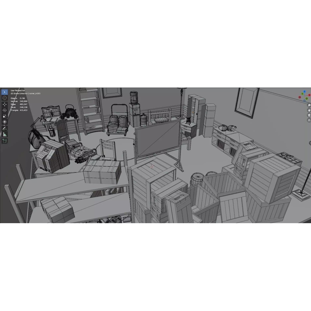 Survival Safe House 3D Model – Low Poly Untextured Game Asset, FBX - View 22