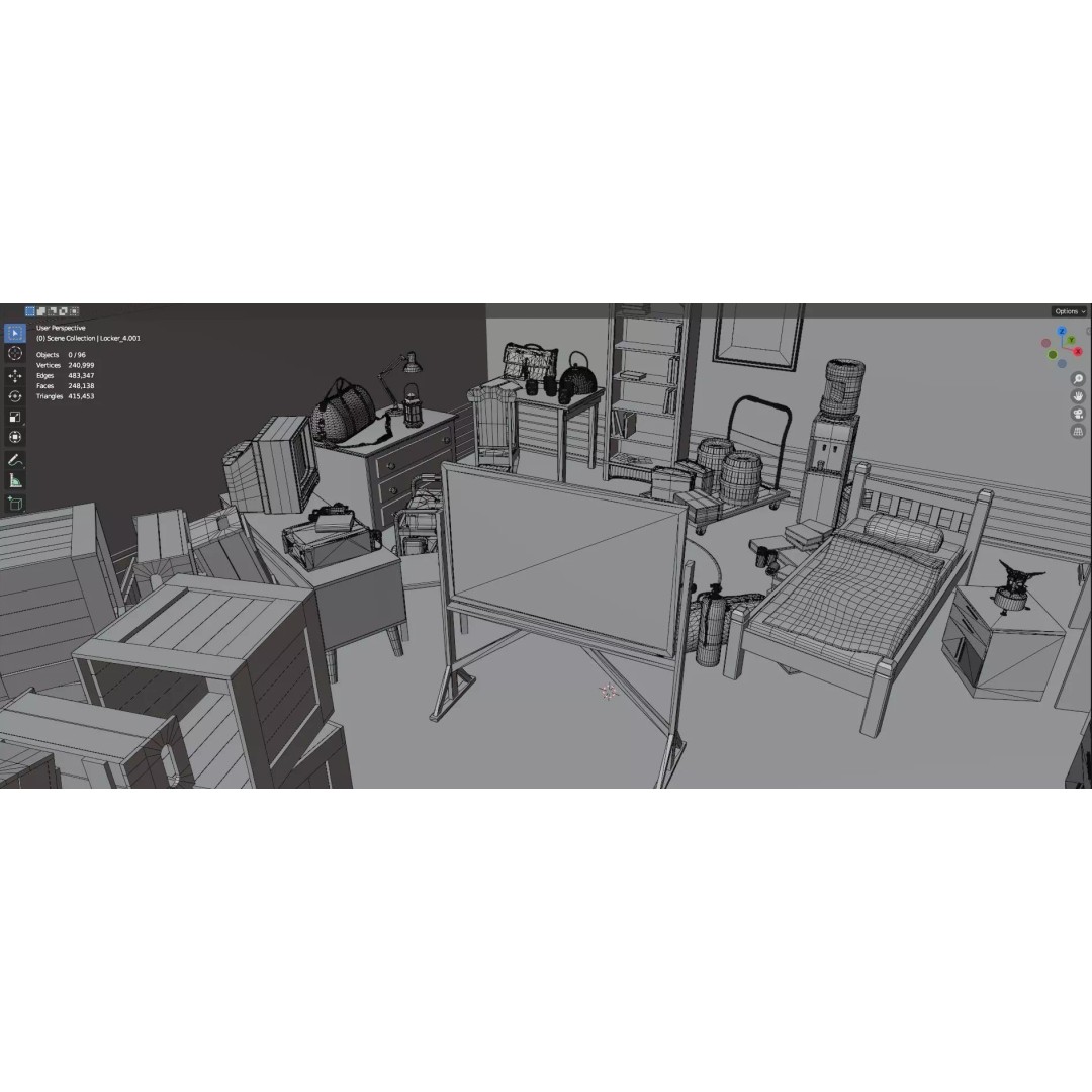 Survival Safe House 3D Model – Low Poly Untextured Game Asset, FBX - View 24