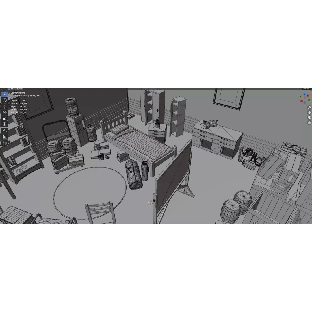 Survival Safe House 3D Model – Low Poly Untextured Game Asset, FBX - View 25
