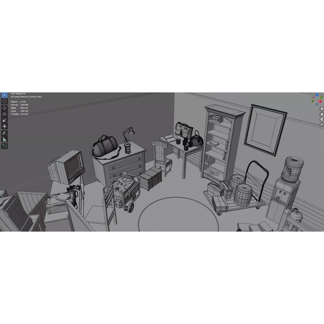 Survival Safe House 3D Model – Low Poly Untextured Game Asset, FBX - View 26