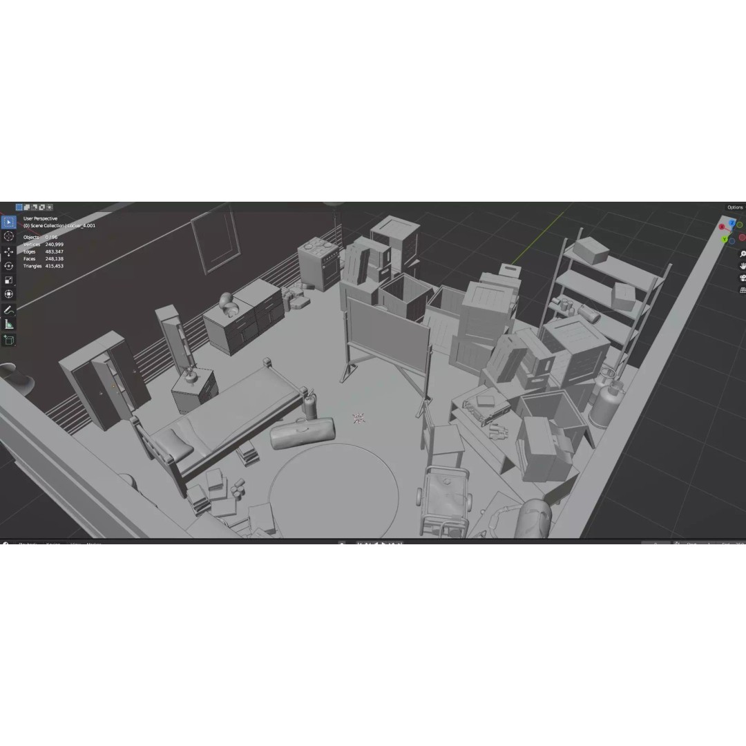 Survival Safe House 3D Model – Low Poly Untextured Game Asset, FBX - View 27