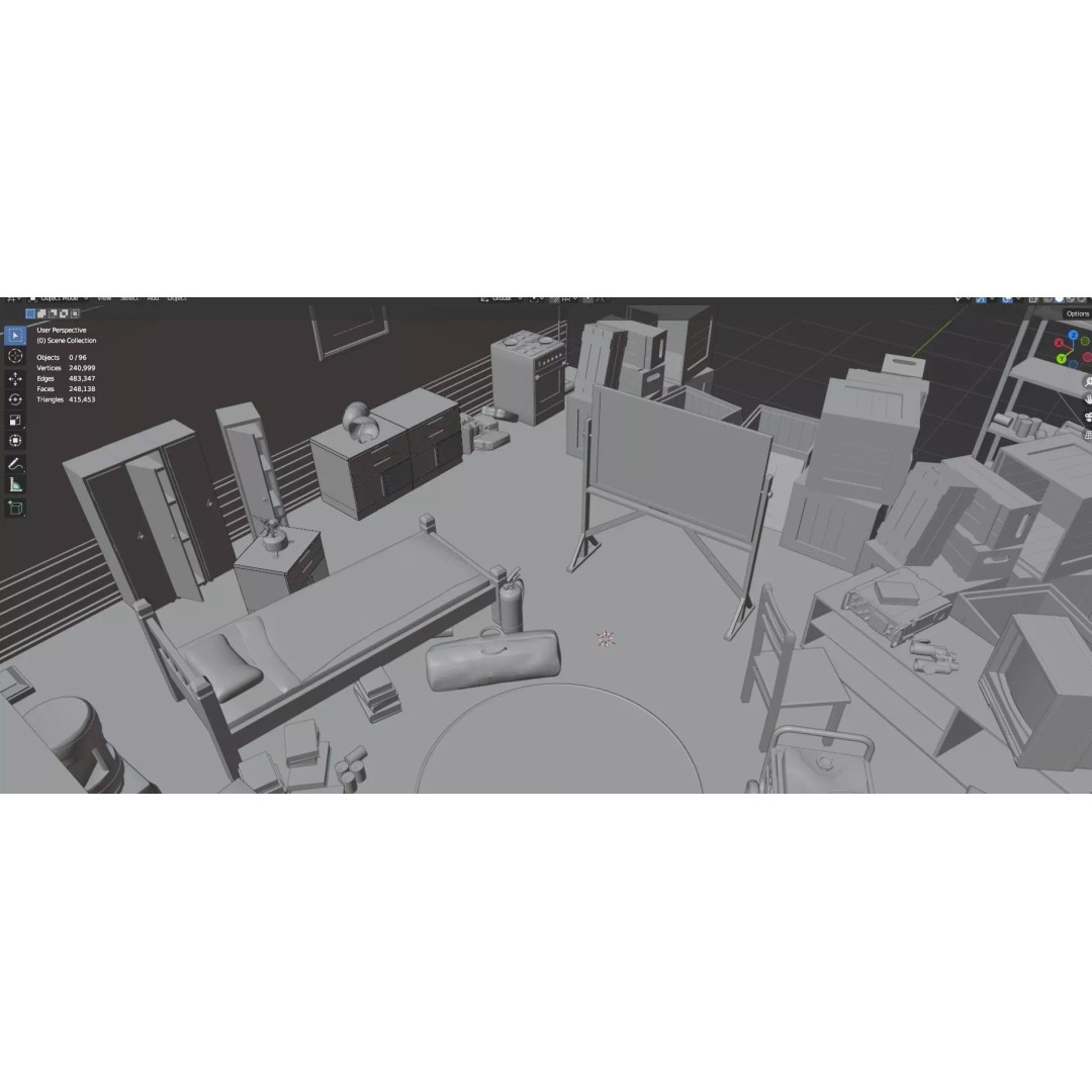 Survival Safe House 3D Model – Low Poly Untextured Game Asset, FBX - View 28