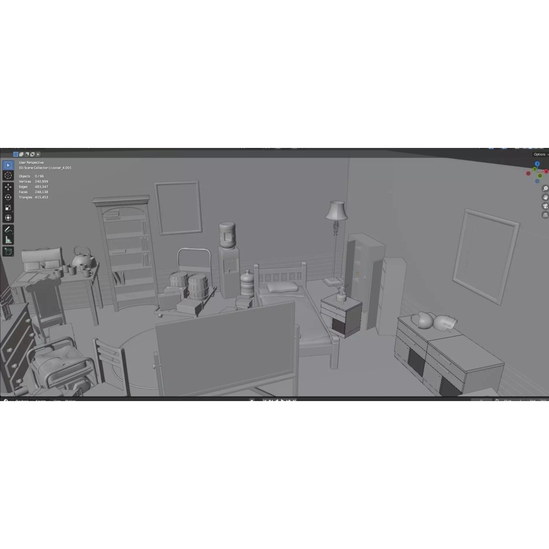 Survival Safe House 3D Model – Low Poly Untextured Game Asset, FBX - View 29