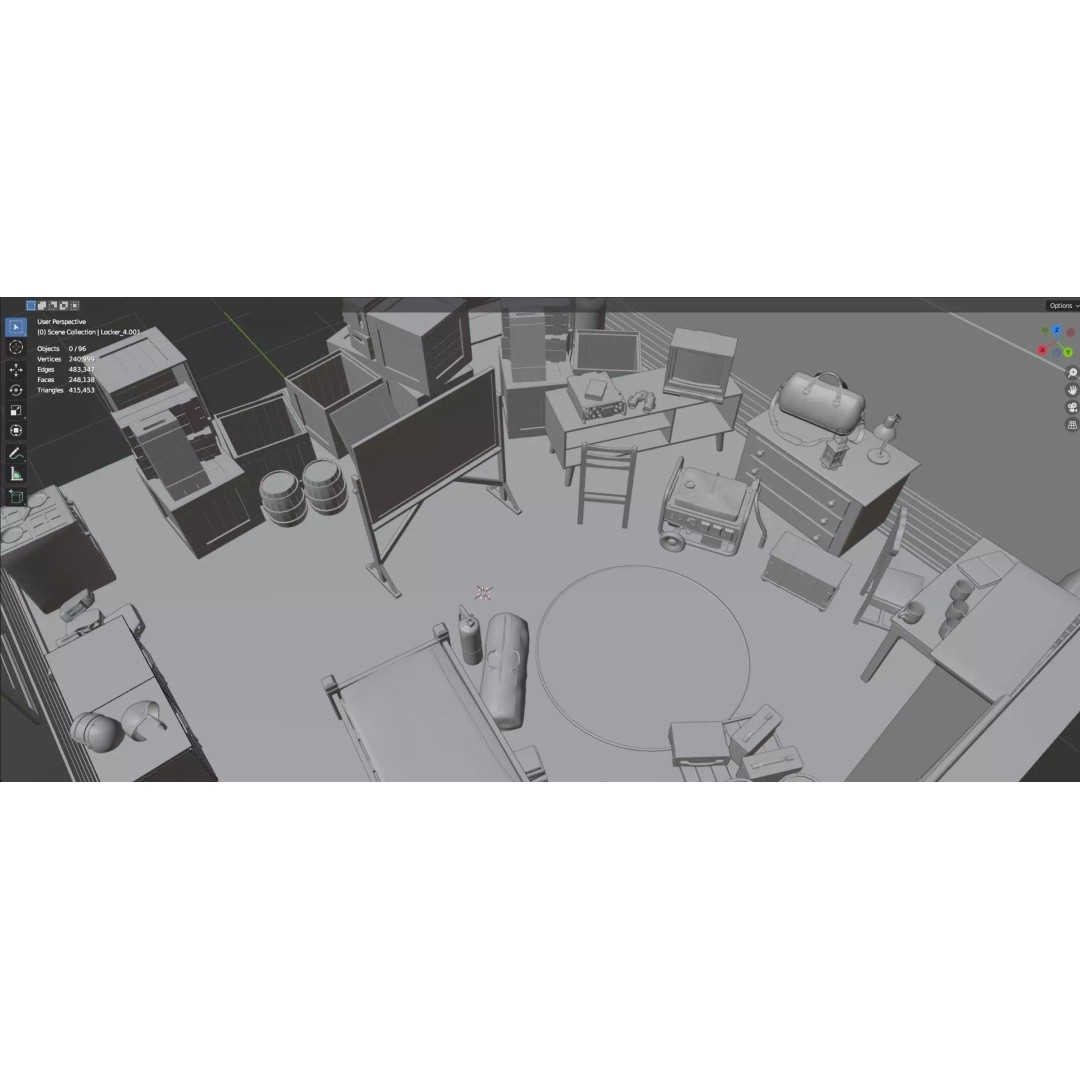 Survival Safe House 3D Model – Low Poly Untextured Game Asset, FBX - View 31
