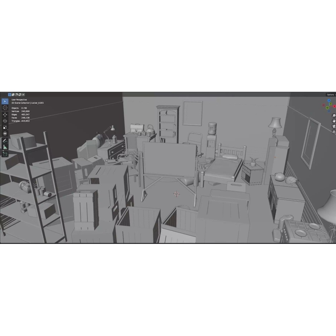 Survival Safe House 3D Model – Low Poly Untextured Game Asset, FBX - View 32