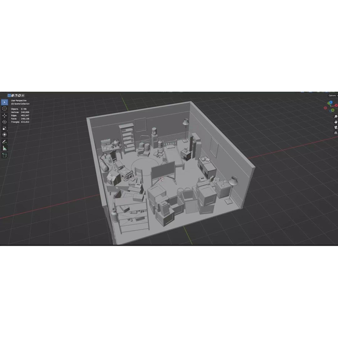 Survival Safe House 3D Model – Low Poly Untextured Game Asset, FBX - View 34