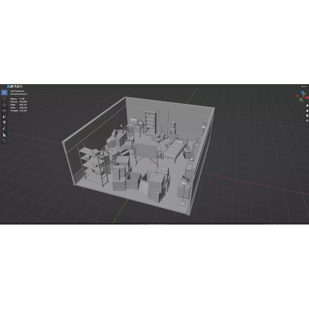 Survival Safe House 3D Model – Low Poly Untextured Game Asset, FBX - View 35