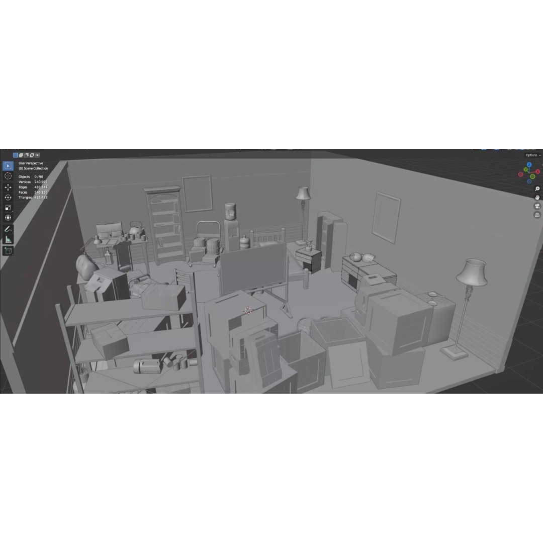 Survival Safe House 3D Model – Low Poly Untextured Game Asset, FBX - View 36