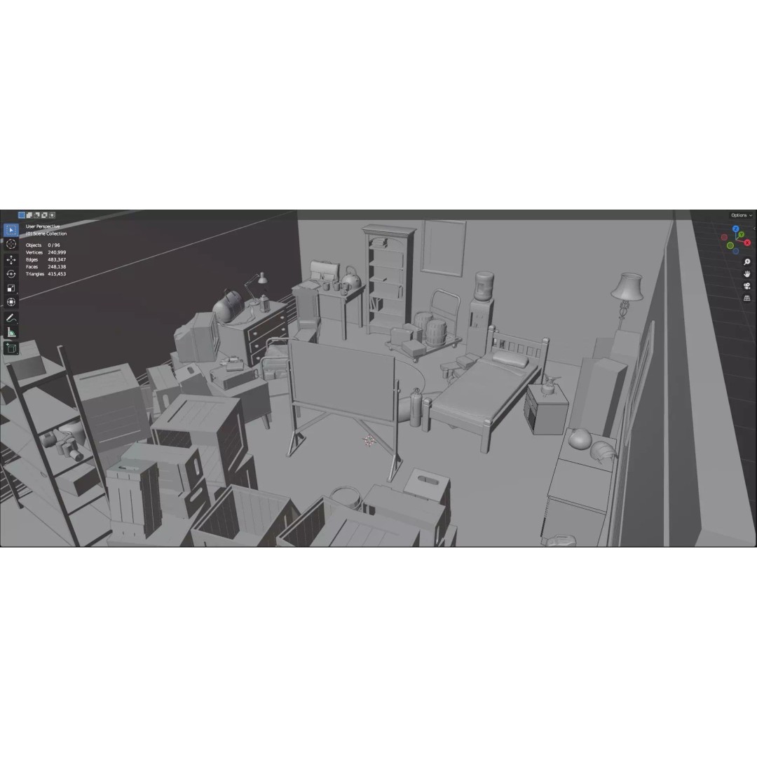 Survival Safe House 3D Model – Low Poly Untextured Game Asset, FBX - View 37