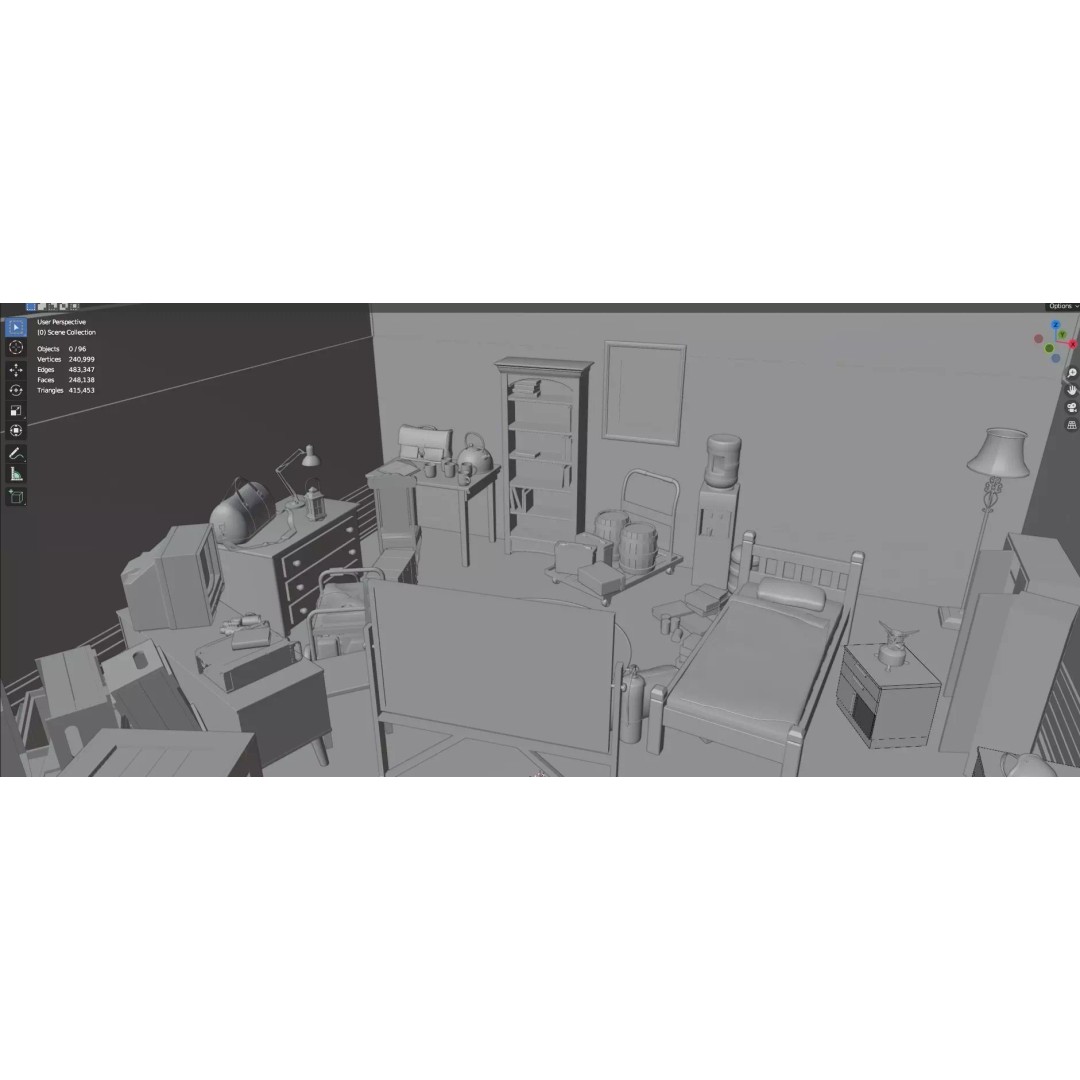 Survival Safe House 3D Model – Low Poly Untextured Game Asset, FBX - View 38