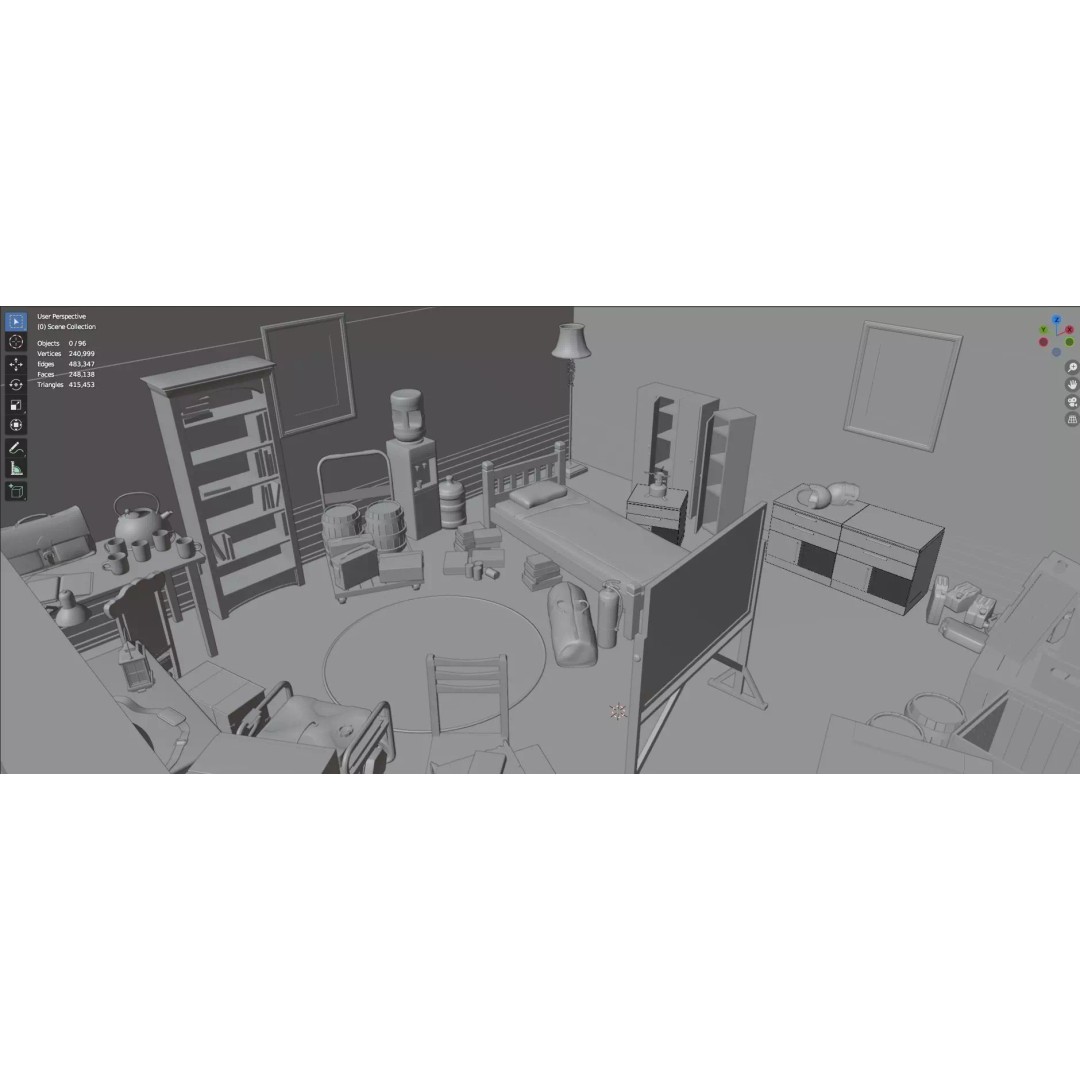 Survival Safe House 3D Model – Low Poly Untextured Game Asset, FBX - View 39