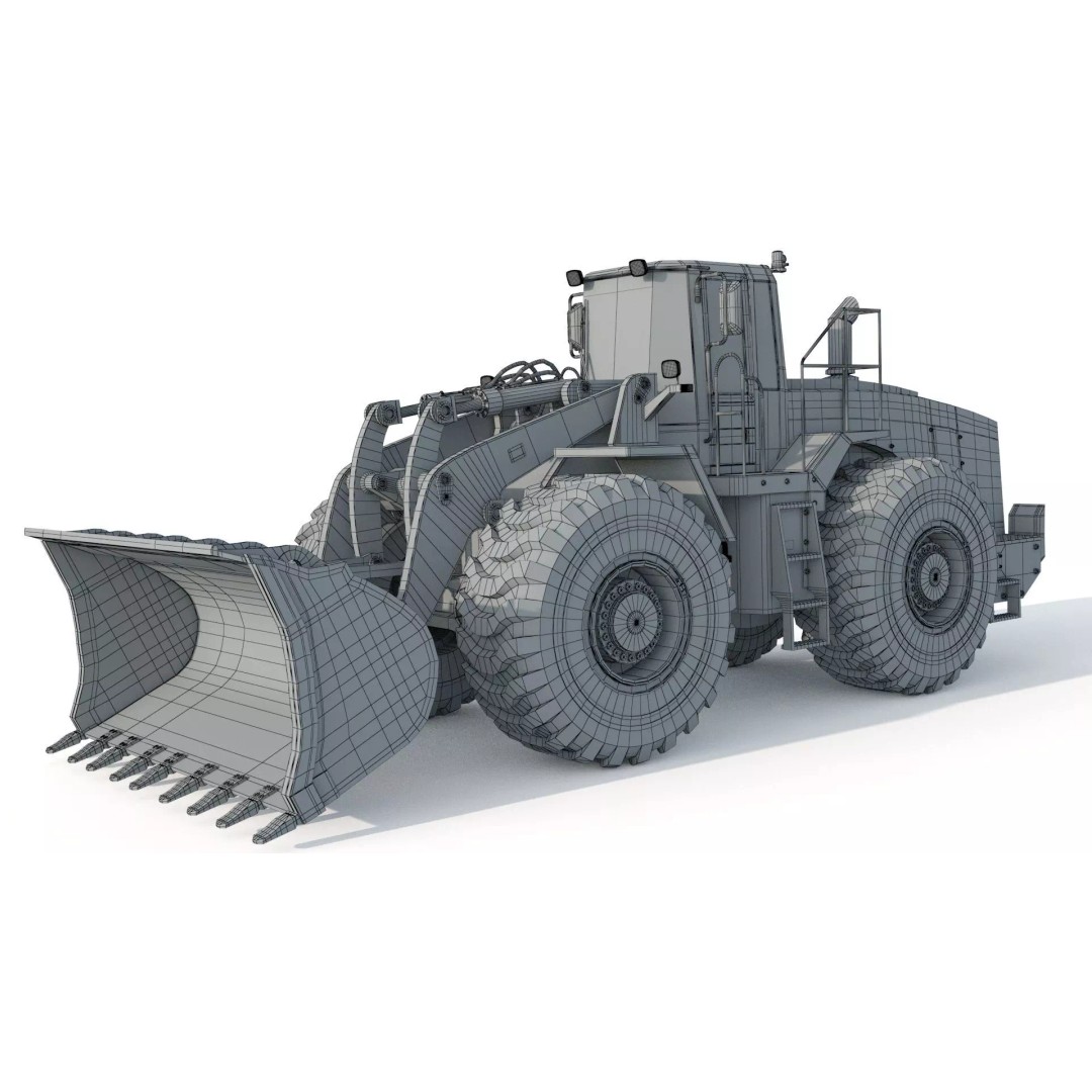 Heavy Loader Bucket Dozer 3D Model – High Poly Industrial Machine, FBX, OBJ - View 10