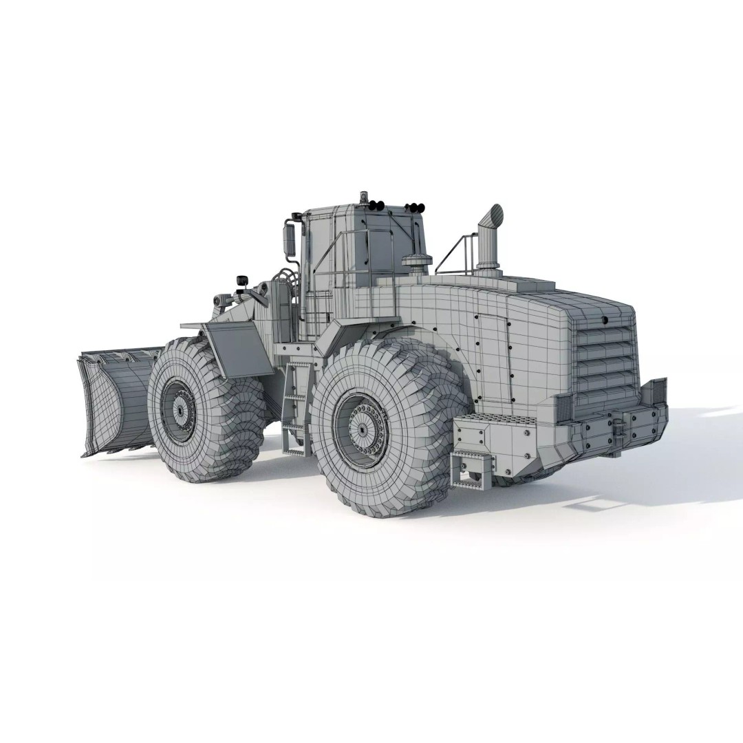 Heavy Loader Bucket Dozer 3D Model – High Poly Industrial Machine, FBX, OBJ - View 11