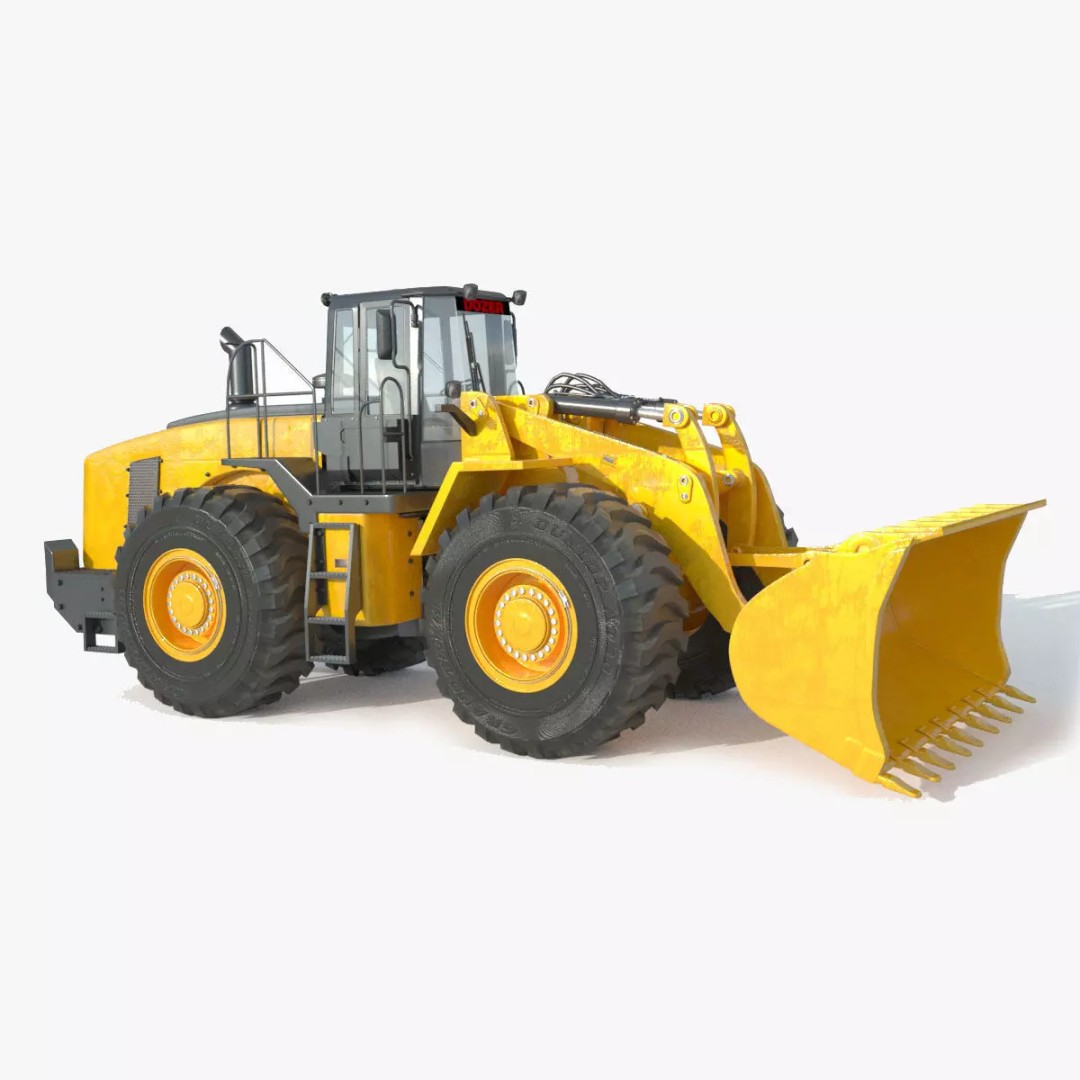 Heavy Loader Bucket Dozer 3D Model – High Poly Industrial Machine, FBX, OBJ - View 2