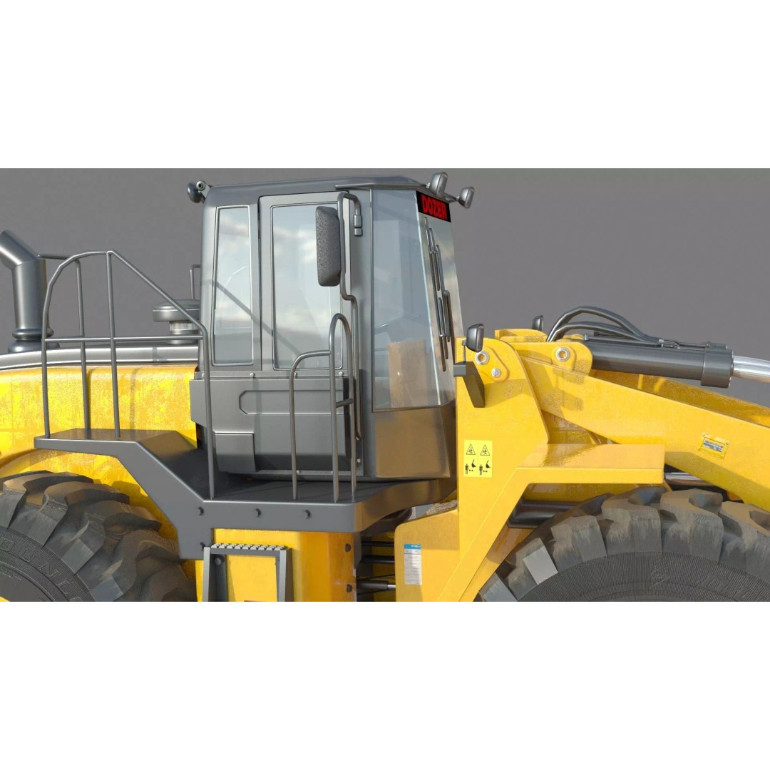 Heavy Loader Bucket Dozer 3D Model – High Poly Industrial Machine, FBX, OBJ - View 7