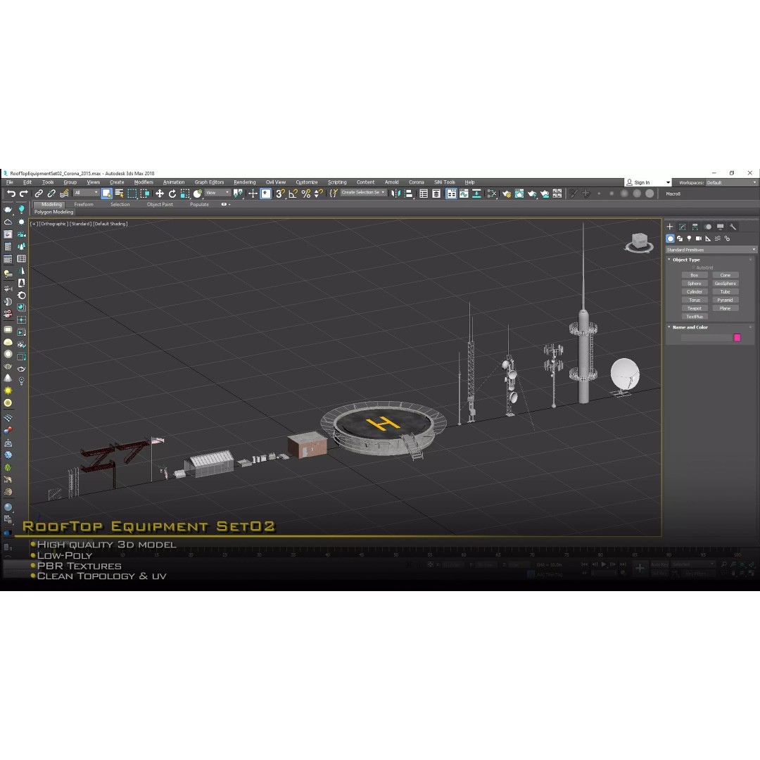 Rooftop Equipment 3D Model – Low Poly PBR Asset, FBX, OBJ, Blender - View 13