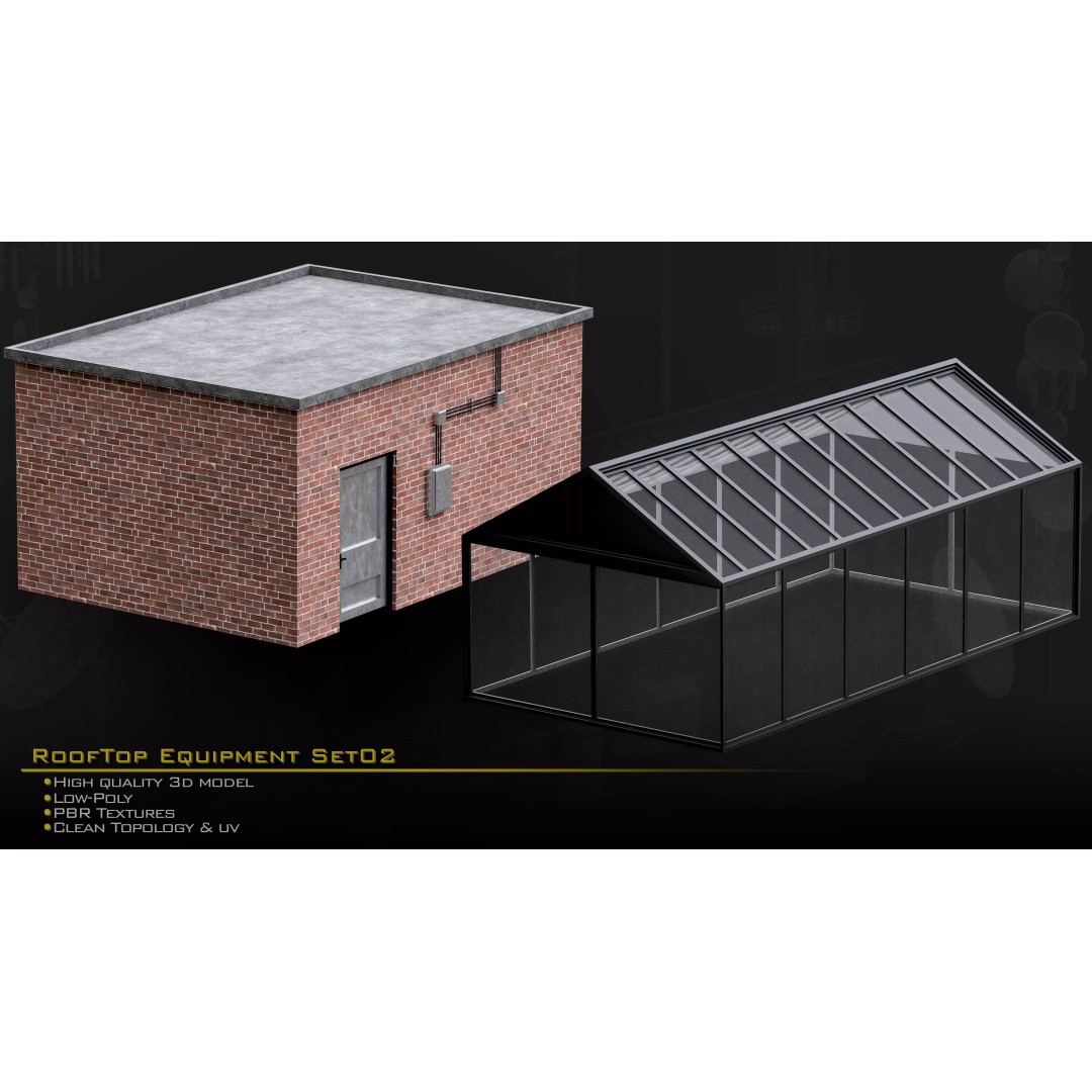 Rooftop Equipment 3D Model – Low Poly PBR Asset, FBX, OBJ, Blender - View 4