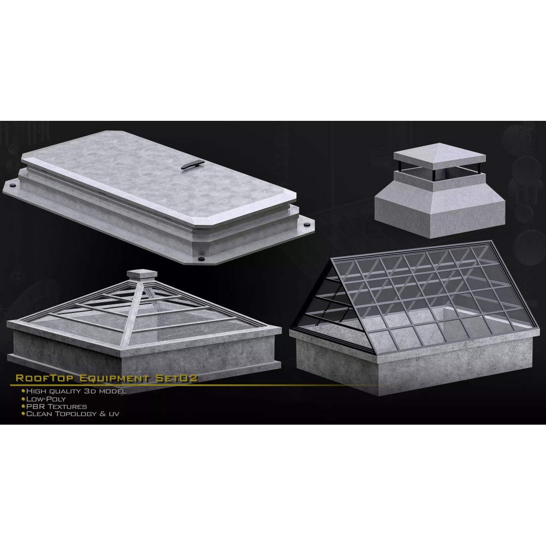 Rooftop Equipment 3D Model – Low Poly PBR Asset, FBX, OBJ, Blender - View 5