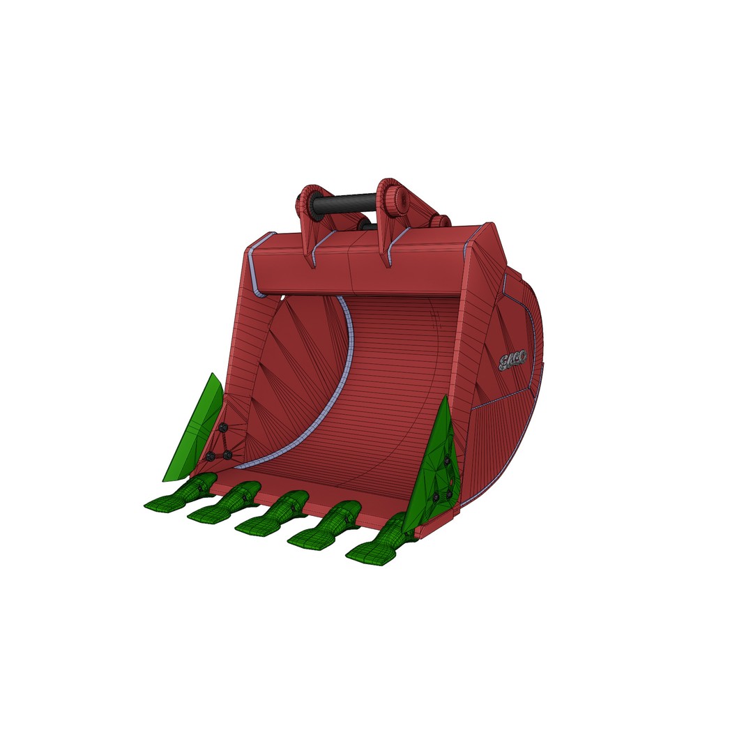 ESCO Extreme-Duty Plate Lip Bucket 3D Model – Low Poly Game Asset, FBX, PBR - View 14