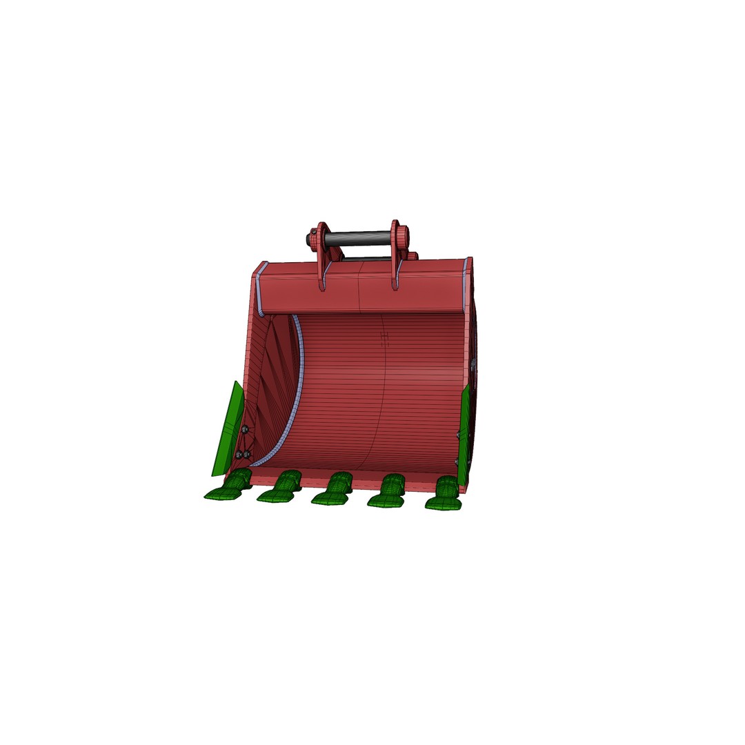 ESCO Extreme-Duty Plate Lip Bucket 3D Model – Low Poly Game Asset, FBX, PBR - View 17