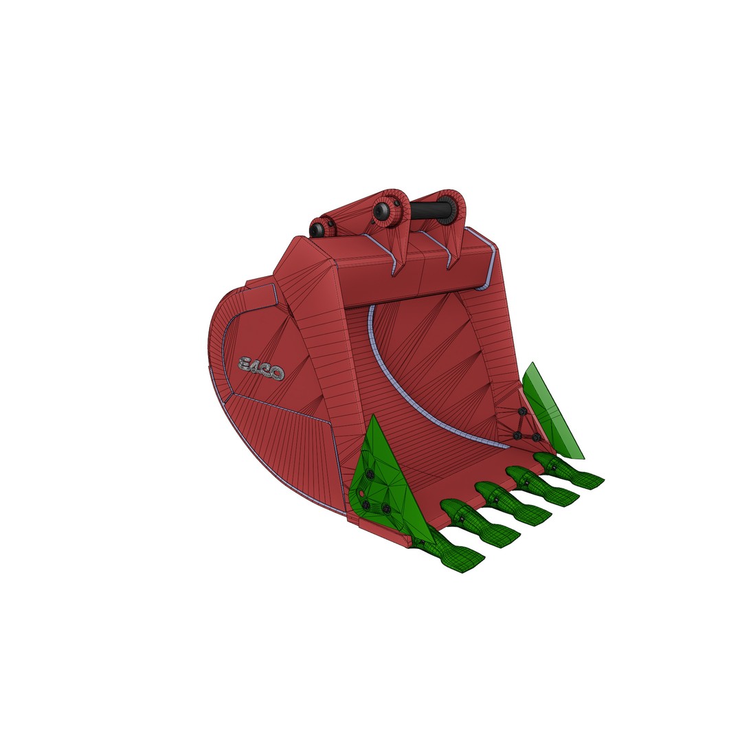 ESCO Extreme-Duty Plate Lip Bucket 3D Model – Low Poly Game Asset, FBX, PBR - View 20