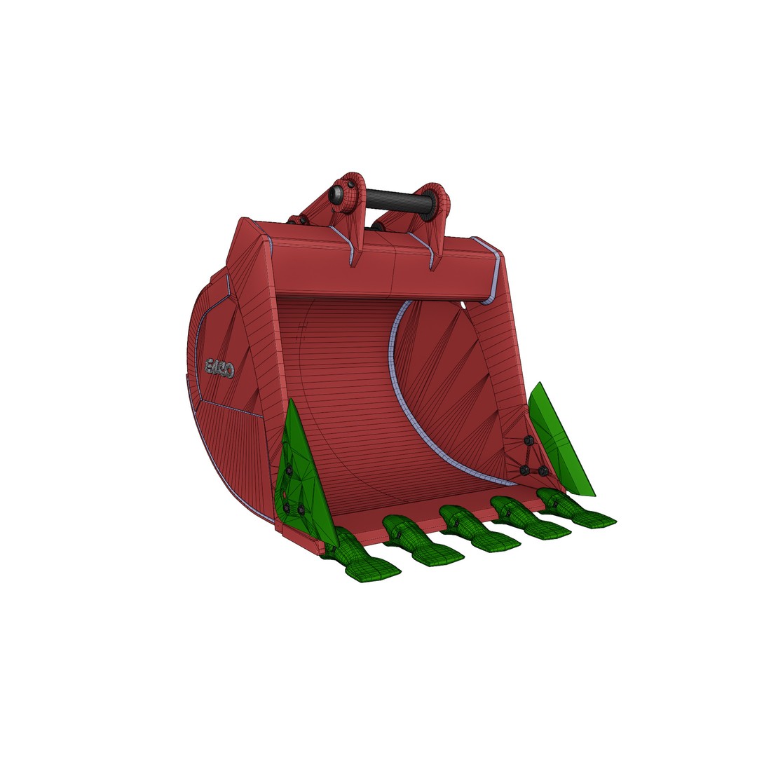 ESCO Extreme-Duty Plate Lip Bucket 3D Model – Low Poly Game Asset, FBX, PBR - View 22