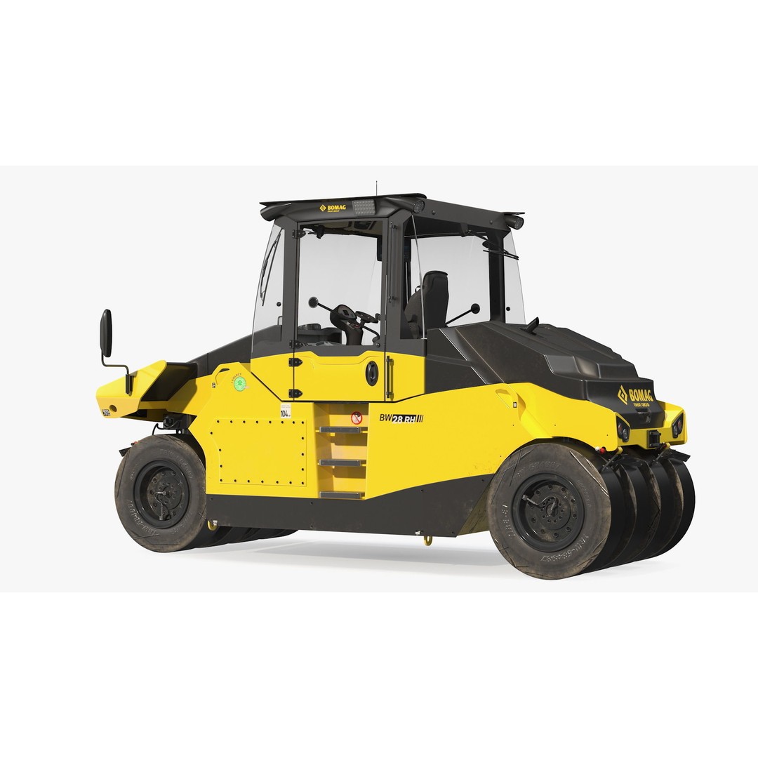 Bomag BW 28 RH Compactor 3D Model – PBR Textured Industrial Vehicle - View 12