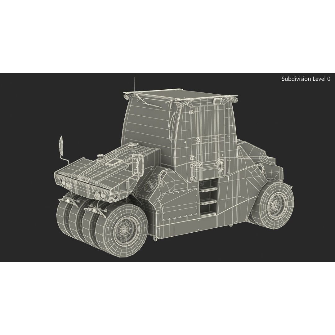 Bomag BW 28 RH Compactor 3D Model – PBR Textured Industrial Vehicle - View 24