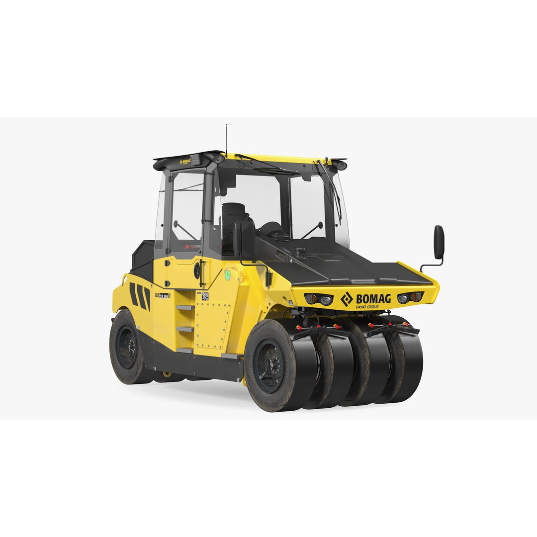 Bomag BW 28 RH Compactor 3D Model – PBR Textured Industrial Vehicle - View 3